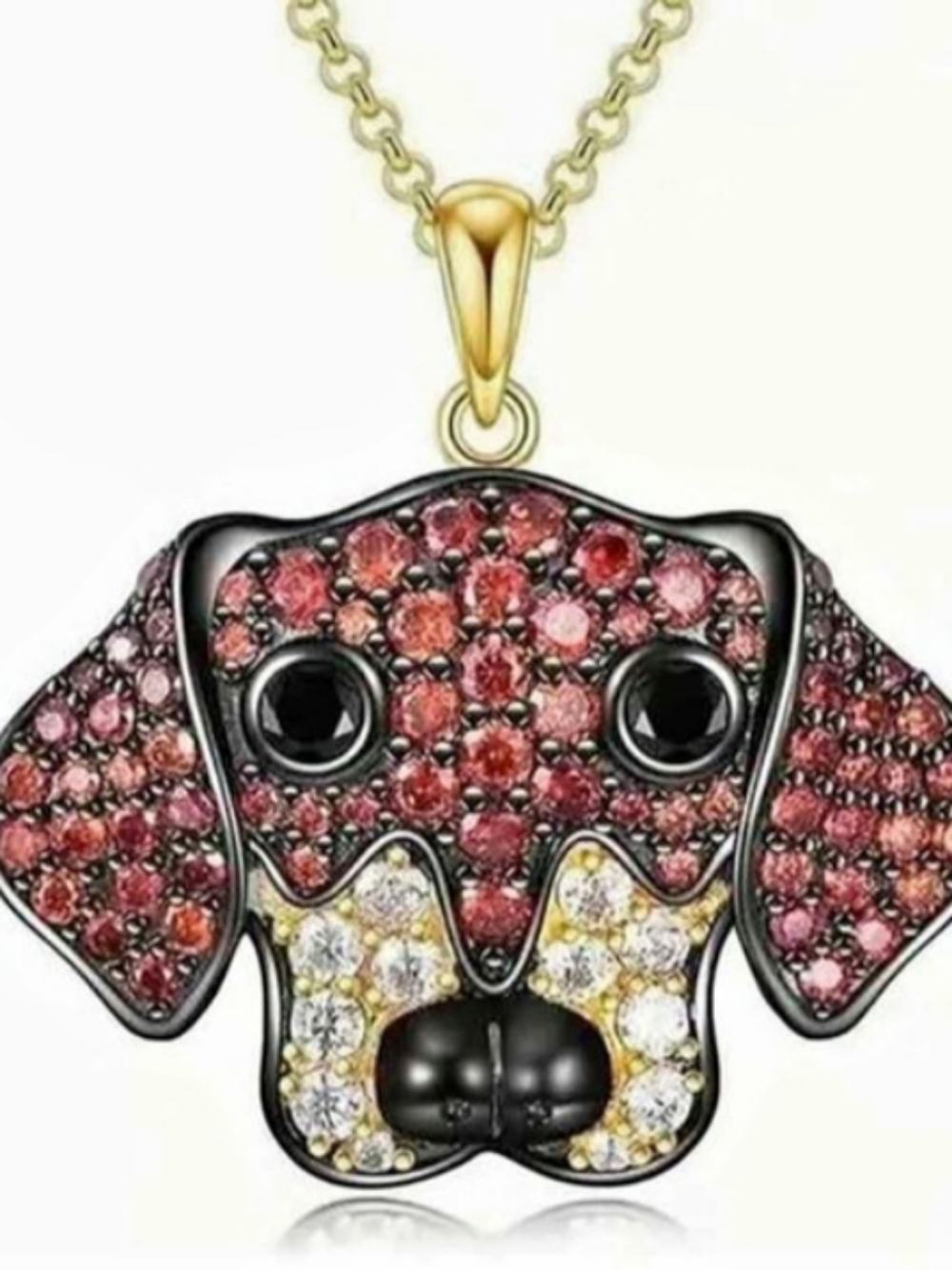 Dachshund Weenie Dog Rhinestone Necklace
